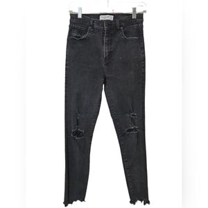 Abercrombie & Fitch Black Ripped Skinny Jeans